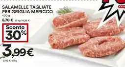 Coop Salamelle tagliate per griglia mericco offerta
