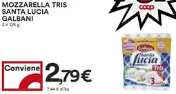Coop Mozzarella tris santa lucia GALBANI offerta