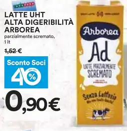 Coop Latte uht alta digeribilità ARBOREA offerta