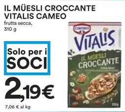 Coop Il müesli croccante vitalis CAMEO offerta