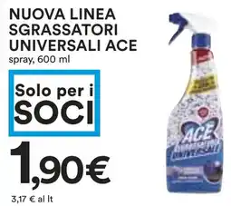 Coop Nuova linea sgrassatori universali ACE offerta