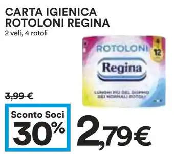 Coop Carta igienica rotoloni REGINA offerta