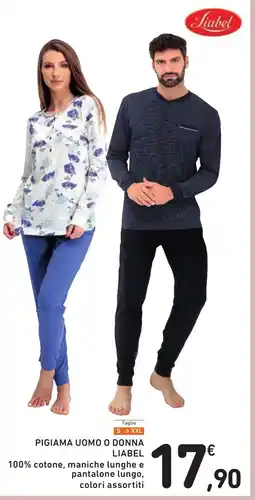 Spazio Conad Pigiama uomo o donna LIABEL offerta