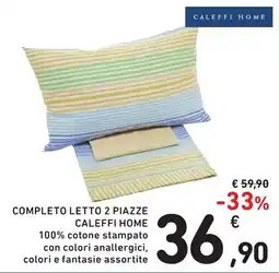 Spazio Conad COMPLETO LETTO 2 PIAZZE CALEFFI HOME offerta