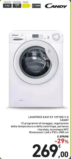 Spazio Conad LAVATRICE EASY EY 1291DE/1-S CANDY offerta