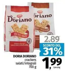 Pam DORIA DORIANO crackers salati/integrali offerta