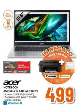 Expert acer NOTEBOOK ASPIRE 3 15 A315-44P-R3KV offerta