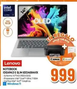 Expert Lenovo NOTEBOOK IDEAPAD 5 SLIM 83DA004VIX offerta