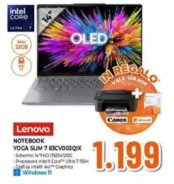 Expert Lenovo NOTEBOOK YOGA SLIM 7 83CV003QIX offerta