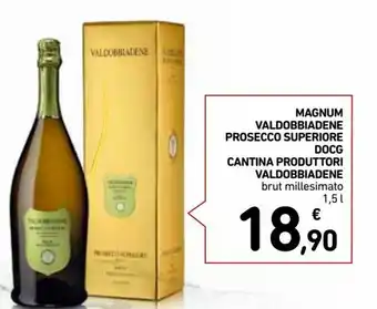 Spazio Conad Magnum Valdobbiadene Prosecco Superiore DOCG Cantina Produttori Valdobbiadene 1,5 l offerta