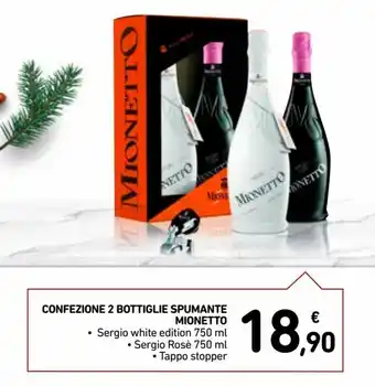 Spazio Conad Mionetto Confezione 2 Bottiglie Spumante 750 ml offerta