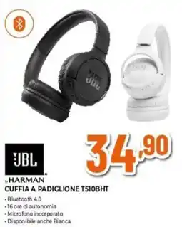 Expert JBL HARMAN CUFFIA A PADIGLIONE T510BHT offerta