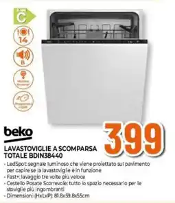 Expert beko LAVASTOVIGLIE A SCOMPARSA TOTALE BDIN38440 offerta