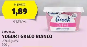 ALDI Brooklea yogurt greco bianco offerta