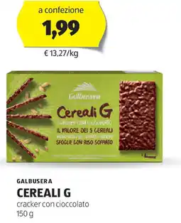 ALDI Galbusera cereali g cracker con cioccolato offerta