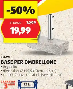 ALDI Belavi base per ombrellone offerta