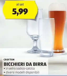 ALDI Crofton bicchieri da birra offerta