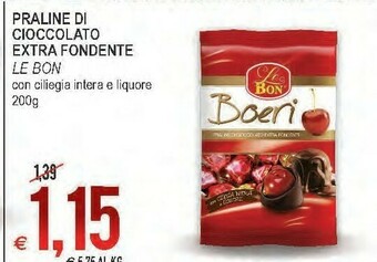 Praline di cioccolato extra fondente con ciliegia intera e liquore 200g