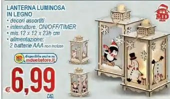 MD Discount Lanterna luminosa in legno offerta