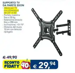 Esselunga Supporto tv da parete ekon offerta