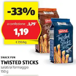 ALDI Snack fun twisted sticks offerta