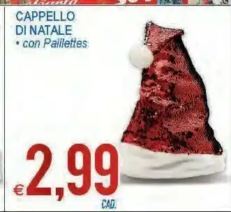 Cappello di natale con paillettes