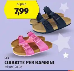 ALDI L&d ciabatte per bambini offerta