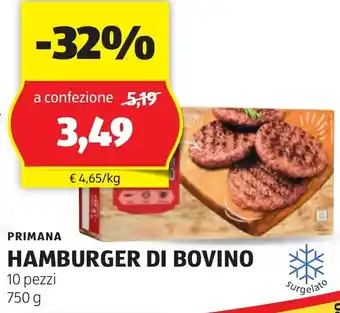 ALDI Primana hamburger di bovino offerta