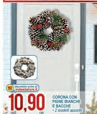 Corona con pigne bianche