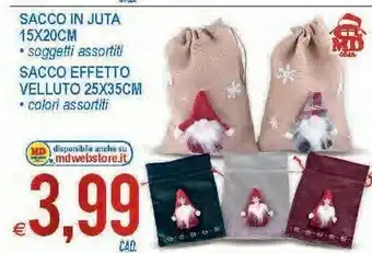 MD Discount Sacco in juta 15x20cm offerta