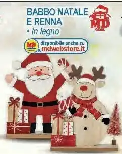 Babbo natale e renna in legno