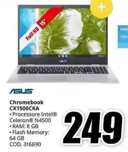 MediaWorld Asus Chromebook CX1500CKA offerta
