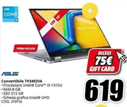 MediaWorld Asus Convertibile TP3402VA offerta