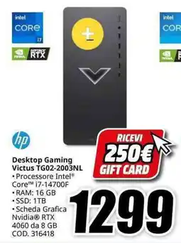 MediaWorld hp Desktop Gaming Victus TG02-2003NL offerta