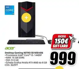 MediaWorld acer Desktop Gaming NITRO 50 N50-656 offerta