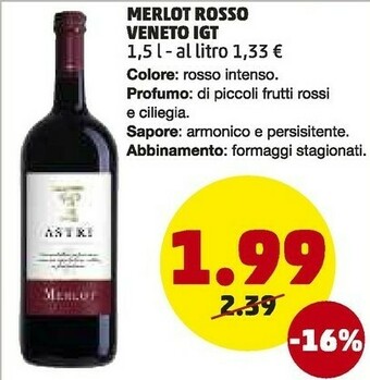 PENNY Merlot rosso veneto igt offerta