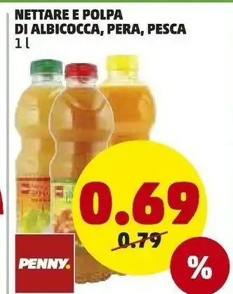 PENNY Nettare e polpa di albicocca pera pesca offerta