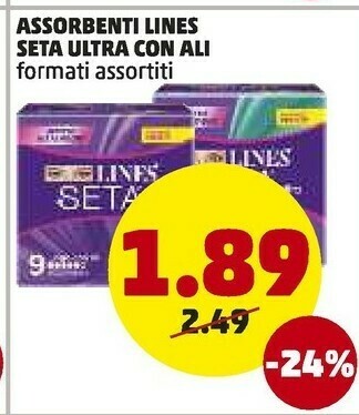 PENNY Assorbenti seta ultra con ali offerta