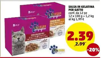 PENNY Salsa in gelatina per gatto offerta