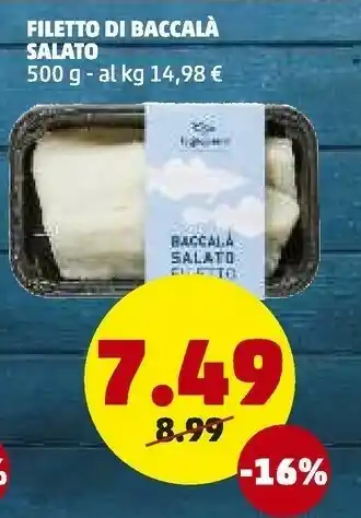 PENNY Filetto di baccala offerta
