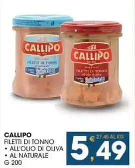 SeBón Supermercati CALLIPO filetti di tonno offerta