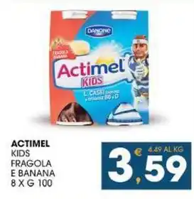 SeBón Supermercati ACTIMEL kids fragola e banana offerta