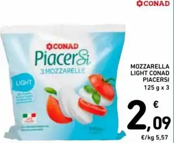 Spazio Conad Conad PiacerSi Mozzarella Light 125g x 3 offerta
