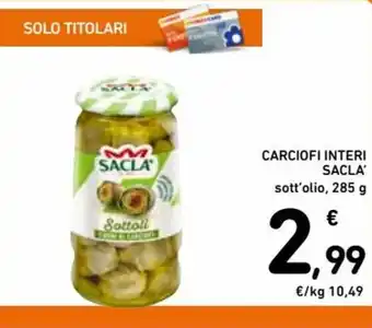Spazio Conad Sacla' Carciofi Interi 285g offerta