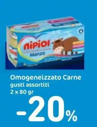 Spazio Conad -20% Nipiol Omogeneizzato Carne 2x80gr offerta