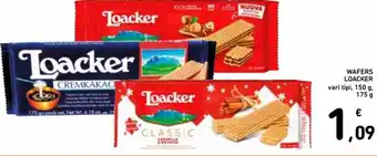 Spazio Conad Loacker Wafers 150g, 175g offerta