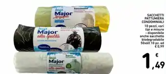 Spazio Conad Sacchetti Pattumiera Condominiali 10 pezzi 50x60 offerta