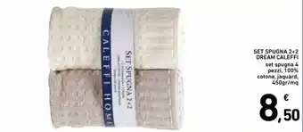 Spazio Conad Set Spugna 2+2 Dream Caleffi 4 pezzi 450gr/mq offerta