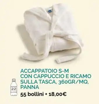 Spazio Conad Accappatoio S-M con Cappuccio e Ricamo Sulla Tasca, 360gr/mq, Panna 55 bollini offerta