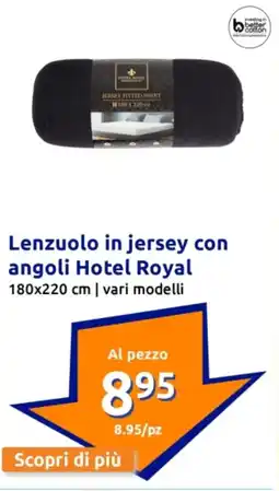 Action Lenzuolo in jersey con angoli Hotel Royal offerta